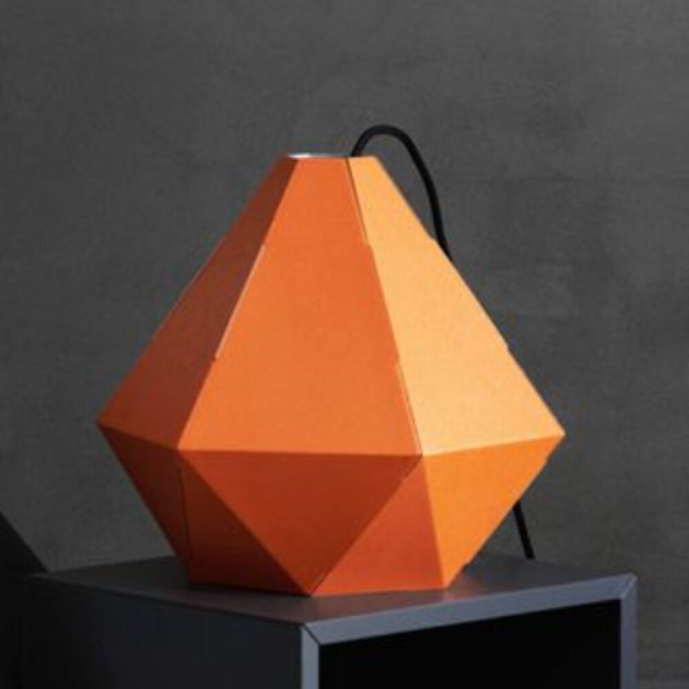🍒 New - IKEA 2X JOXTORP Lampshade Geo Origami Prism Design Orange